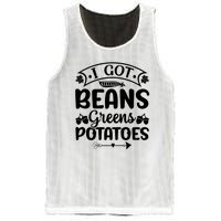 I Got Beans Greens Potatoes For Thanksgiving Turkey Mesh Reversible Basketball Jersey Tank