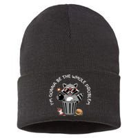 I'm Gonna Be The Whole Problem Funny Raccoon Whole Problem  Sustainable Knit Beanie