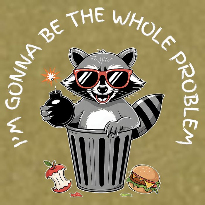 I'm Gonna Be The Whole Problem Funny Raccoon Whole Problem  Garment-Dyed Women's Muscle Tee