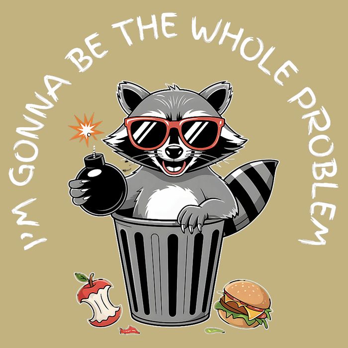 I'm Gonna Be The Whole Problem Funny Raccoon Whole Problem  Button