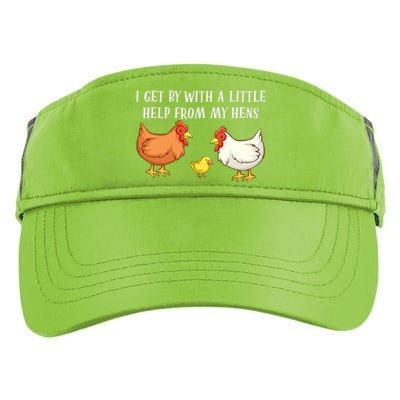 I Get By With A Little Help From My Hens Chicken Lovers Adult Drive Performance Visor