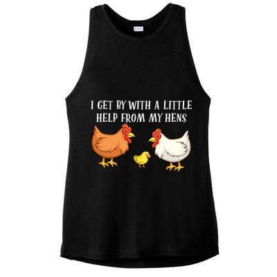 I Get By With A Little Help From My Hens Chicken Lovers Ladies PosiCharge Tri-Blend Wicking Tank