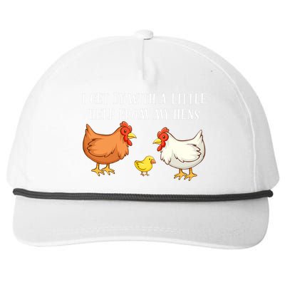 I Get By With A Little Help From My Hens Chicken Lovers Snapback Five-Panel Rope Hat