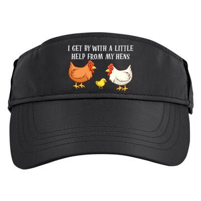 I Get By With A Little Help From My Hens Chicken Lovers Adult Drive Performance Visor