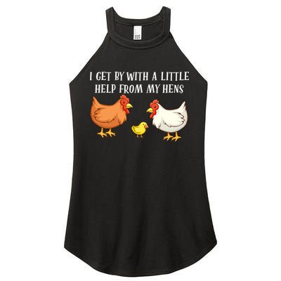 I Get By With A Little Help From My Hens Chicken Lovers Women's Perfect Tri Rocker Tank