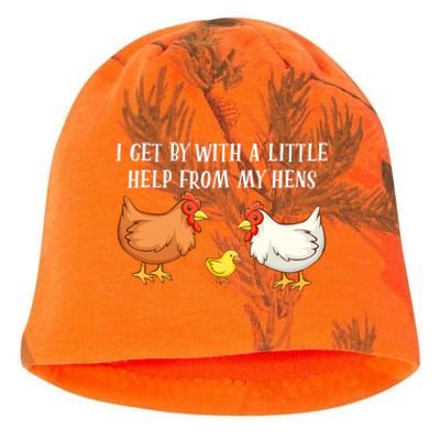 I Get By With A Little Help From My Hens Chicken Lovers Kati - Camo Knit Beanie