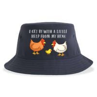 I Get By With A Little Help From My Hens Chicken Lovers Sustainable Bucket Hat