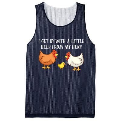 I Get By With A Little Help From My Hens Chicken Lovers Mesh Reversible Basketball Jersey Tank