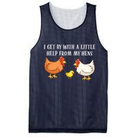 I Get By With A Little Help From My Hens Chicken Lovers Mesh Reversible Basketball Jersey Tank