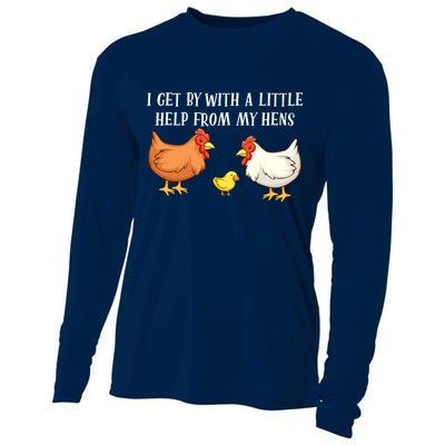 I Get By With A Little Help From My Hens Chicken Lovers Cooling Performance Long Sleeve Crew
