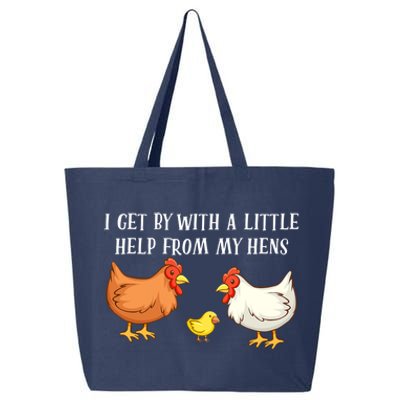 I Get By With A Little Help From My Hens Chicken Lovers 25L Jumbo Tote