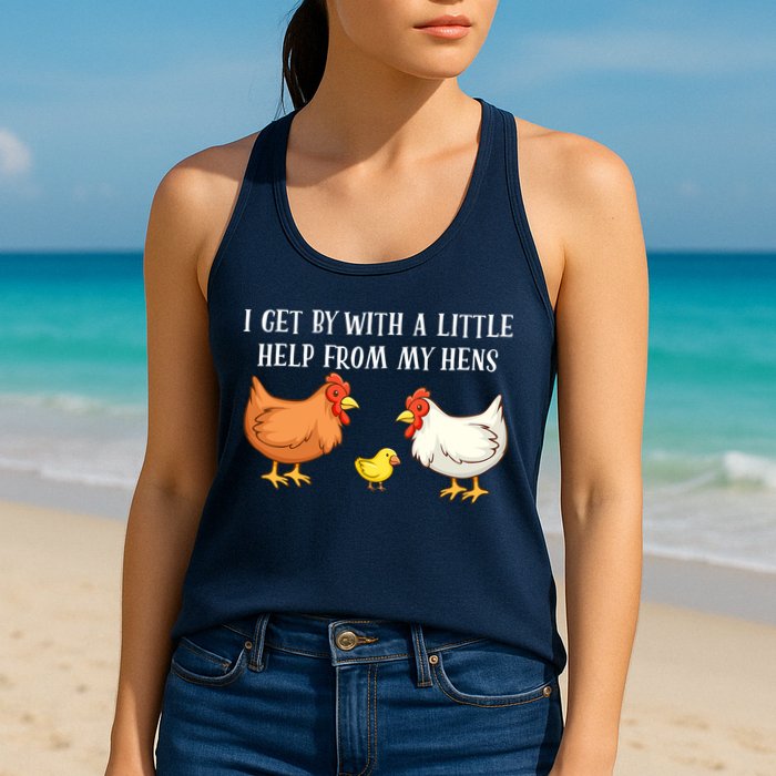 I Get By With A Little Help From My Hens Chicken Lovers Womens Tank Top
