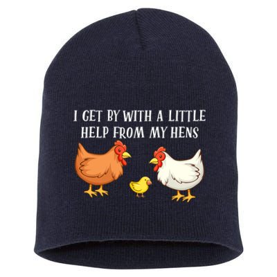 I Get By With A Little Help From My Hens Chicken Lovers Short Acrylic Beanie