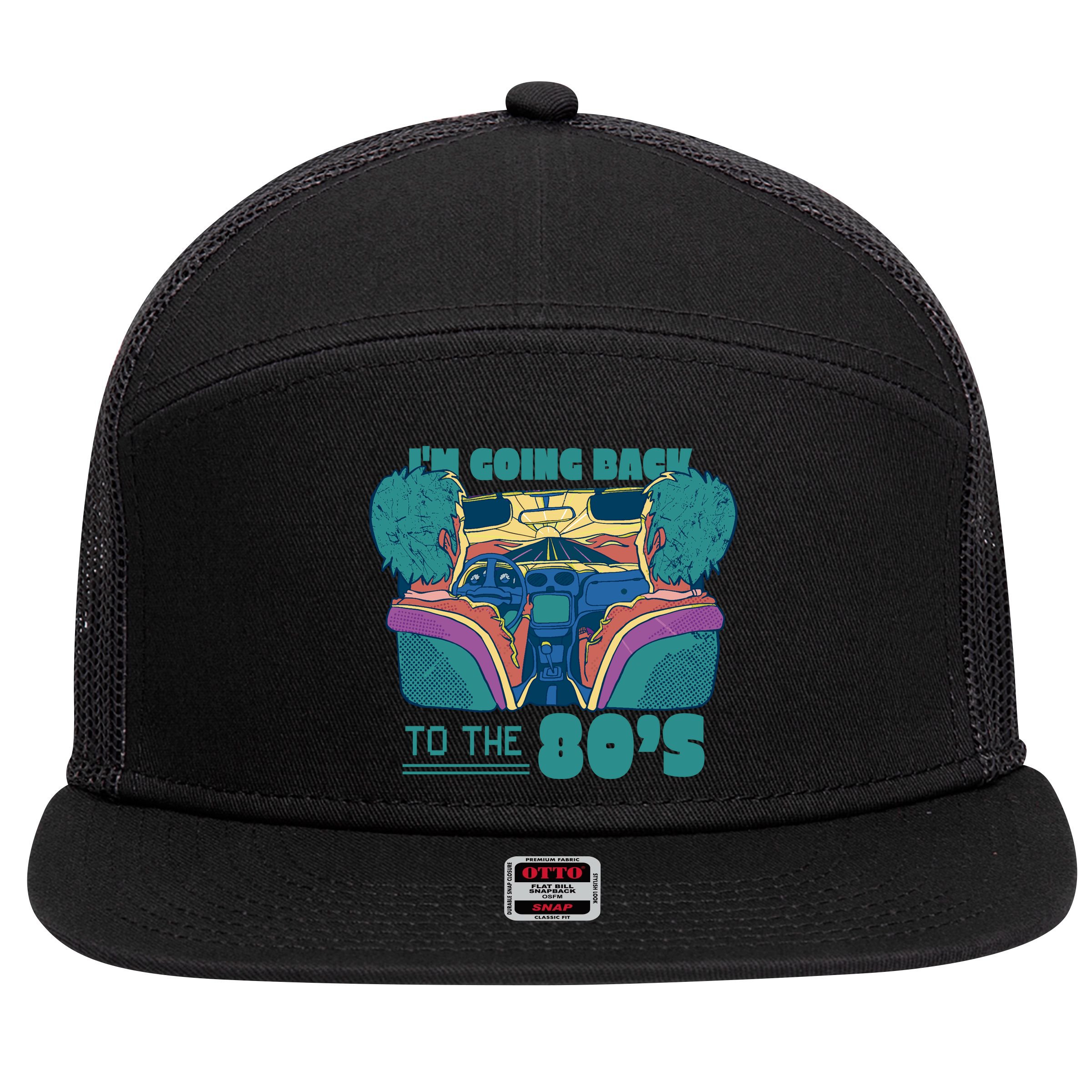 I'm Going Back To The 80s Retro 7 Panel Mesh Trucker Snapback Hat