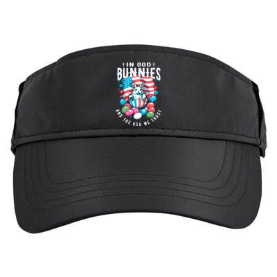 In God Bunnies Usa We Trust Easter Bunny American Patriotic Cool Gift Adult Drive Performance Visor