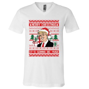 ItS Gonna Be Yuge Trump Ugly Christmas V-Neck T-Shirt