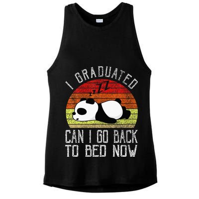 I Graduated Can I Go Back To Bed Now Cute Panda Sleeping Ladies PosiCharge Tri-Blend Wicking Tank