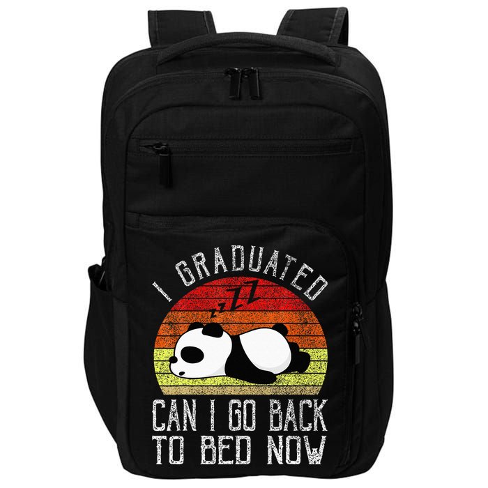 I Graduated Can I Go Back To Bed Now Cute Panda Sleeping Impact Tech Backpack