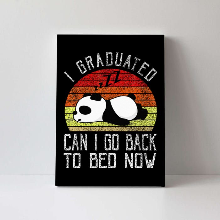 I Graduated Can I Go Back To Bed Now Cute Panda Sleeping Canvas