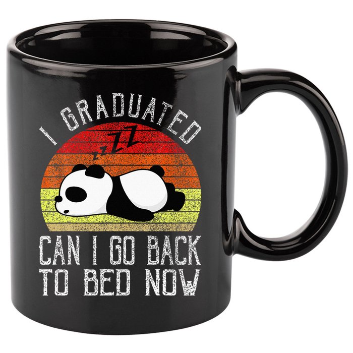 I Graduated Can I Go Back To Bed Now Cute Panda Sleeping 11oz C Handle Ceramic Mug