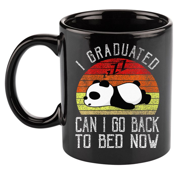 I Graduated Can I Go Back To Bed Now Cute Panda Sleeping 11oz C Handle Ceramic Mug
