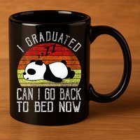 I Graduated Can I Go Back To Bed Now Cute Panda Sleeping 11oz C Handle Ceramic Mug