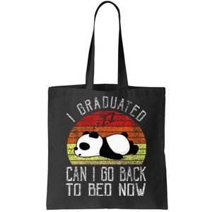 I Graduated Can I Go Back To Bed Now Cute Panda Sleeping Tote Bag