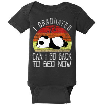 I Graduated Can I Go Back To Bed Now Cute Panda Sleeping Baby Bodysuit