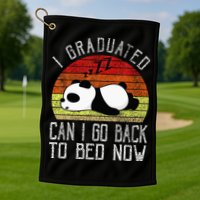I Graduated Can I Go Back To Bed Now Cute Panda Sleeping Golf Towel