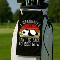 I Graduated Can I Go Back To Bed Now Cute Panda Sleeping Golf Towel