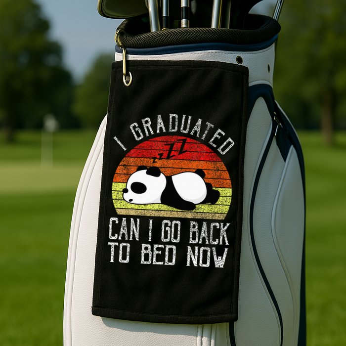 I Graduated Can I Go Back To Bed Now Cute Panda Sleeping Golf Towel