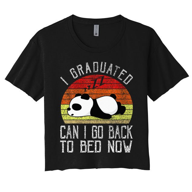 I Graduated Can I Go Back To Bed Now Cute Panda Sleeping Crop Top