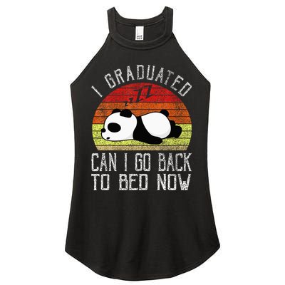 I Graduated Can I Go Back To Bed Now Cute Panda Sleeping Women's Perfect Tri Rocker Tank