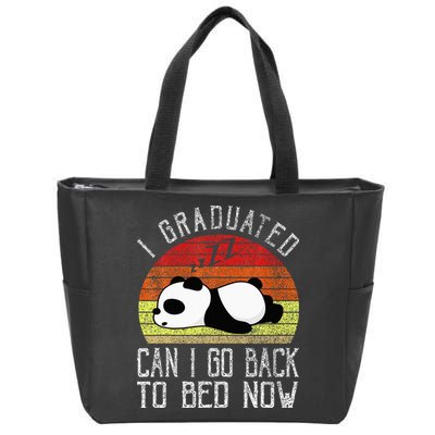 I Graduated Can I Go Back To Bed Now Cute Panda Sleeping Zip Tote Bag