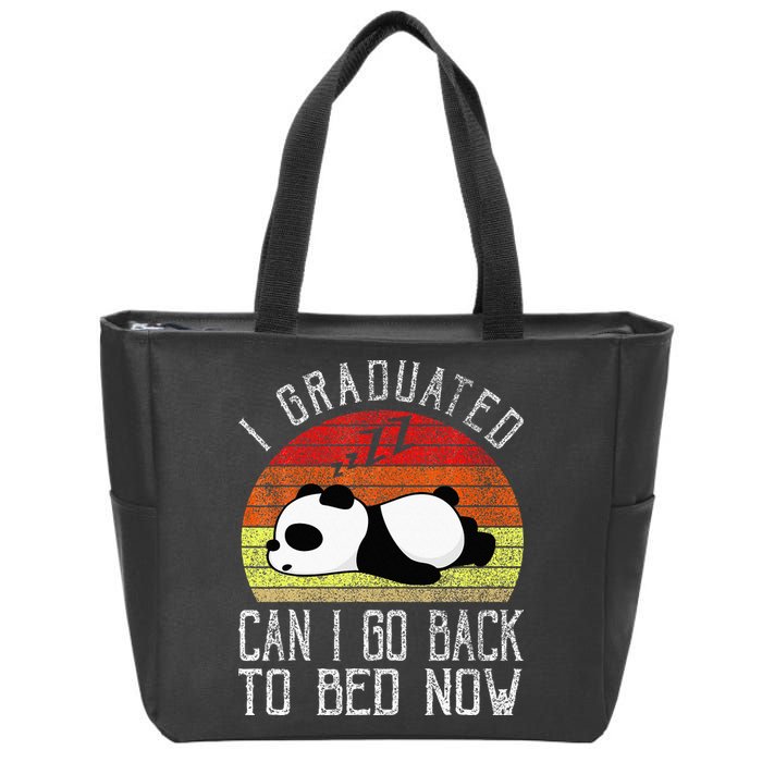 I Graduated Can I Go Back To Bed Now Cute Panda Sleeping Zip Tote Bag