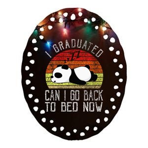 I Graduated Can I Go Back To Bed Now Cute Panda Sleeping Ceramic Oval Ornament