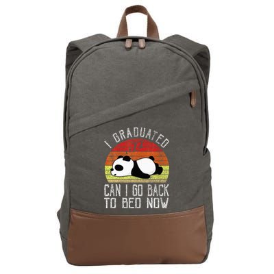 I Graduated Can I Go Back To Bed Now Cute Panda Sleeping Cotton Canvas Backpack