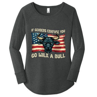 If Genders Confuse You Go Milk A Bull Women's Perfect Tri Tunic Long Sleeve Shirt