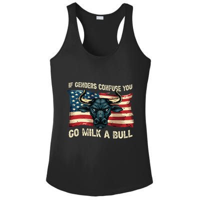 If Genders Confuse You Go Milk A Bull Ladies PosiCharge Competitor Racerback Tank