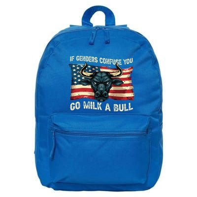 If Genders Confuse You Go Milk A Bull 16 in Basic Backpack