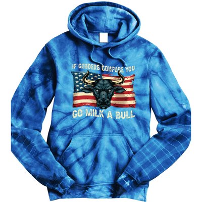 If Genders Confuse You Go Milk A Bull Tie Dye Hoodie