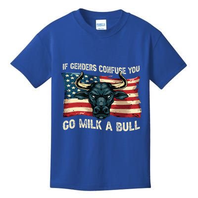 If Genders Confuse You Go Milk A Bull Kids T-Shirt