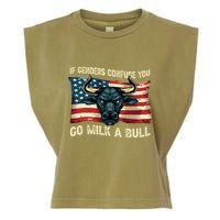 If Genders Confuse You Go Milk A Bull Garment-Dyed Women's Muscle Tee