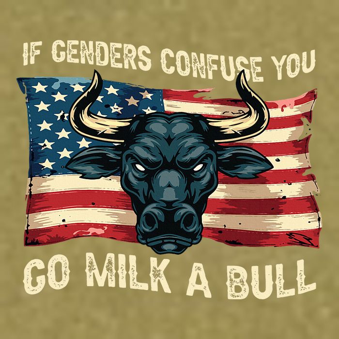 If Genders Confuse You Go Milk A Bull Garment-Dyed Women's Muscle Tee