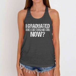 I Graduated Can I Go Back To Bed Now Women's Knotted Racerback Tank