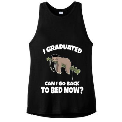 I Graduated Can I Go Back To Bed Now Sloth Ladies PosiCharge Tri-Blend Wicking Tank