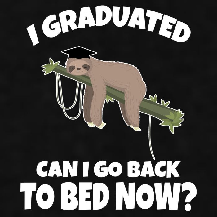 I Graduated Can I Go Back To Bed Now Sloth Ladies PosiCharge Tri-Blend Wicking Tank