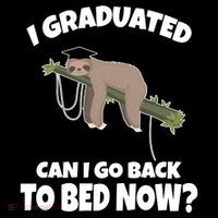 I Graduated Can I Go Back To Bed Now Sloth Flexfit Unipanel Trucker Cap
