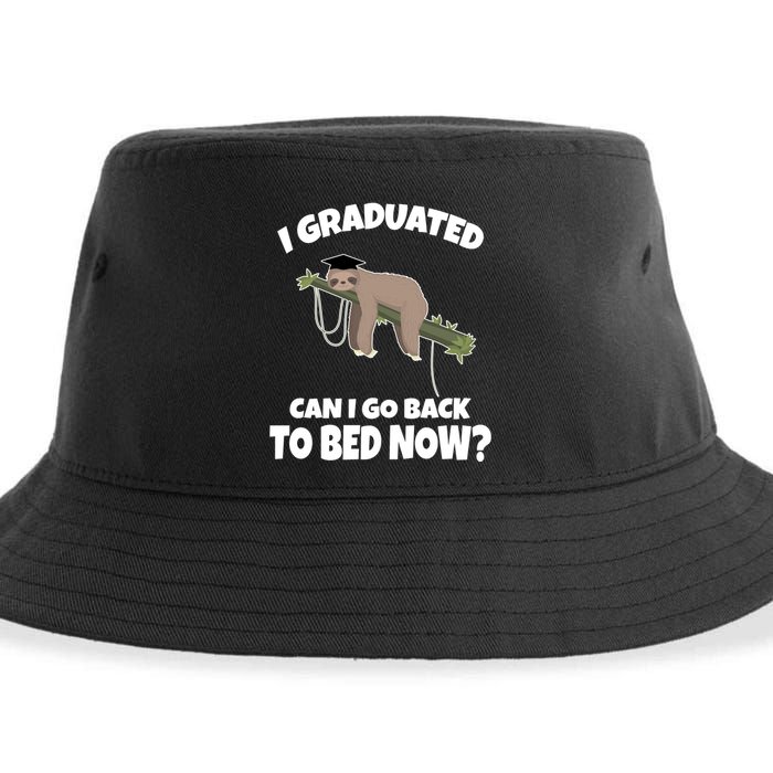I Graduated Can I Go Back To Bed Now Sloth Sustainable Bucket Hat