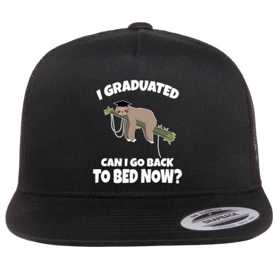I Graduated Can I Go Back To Bed Now Sloth Flatbill Hat